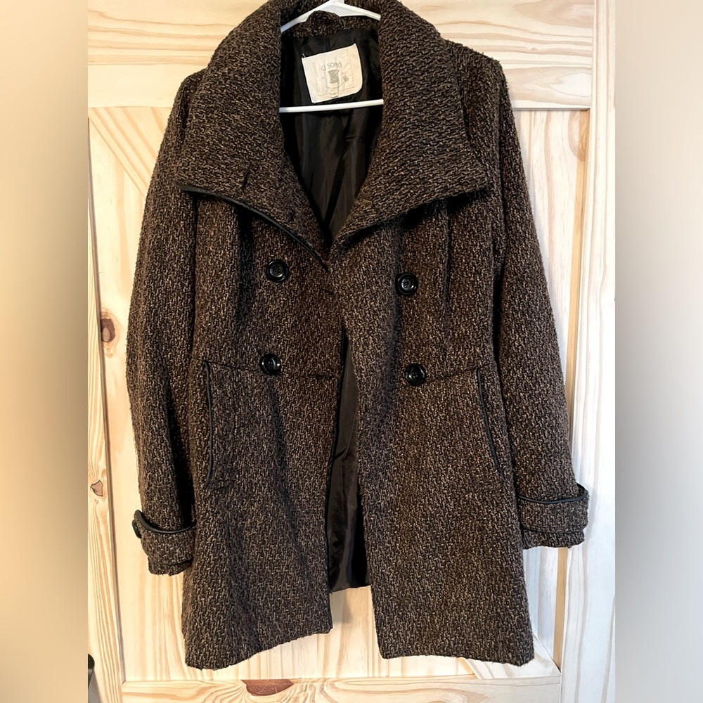 Ci Sono Textured Pea Coat